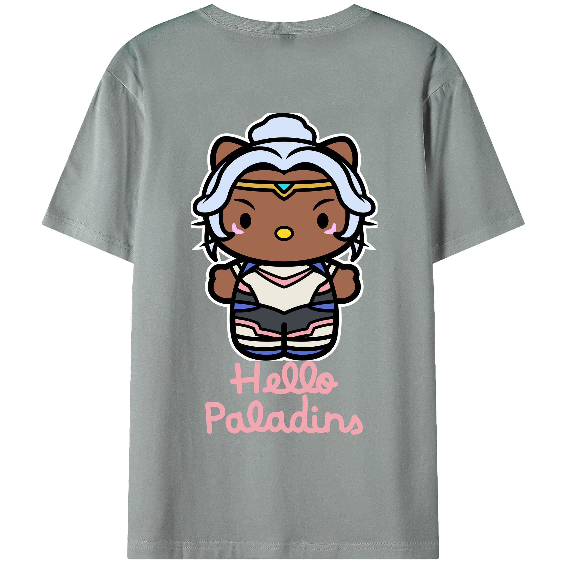（画像用） Hello Kitty ハローキティ 綿100％ メンズ半袖Tシャツ（バックプリント） 通気性